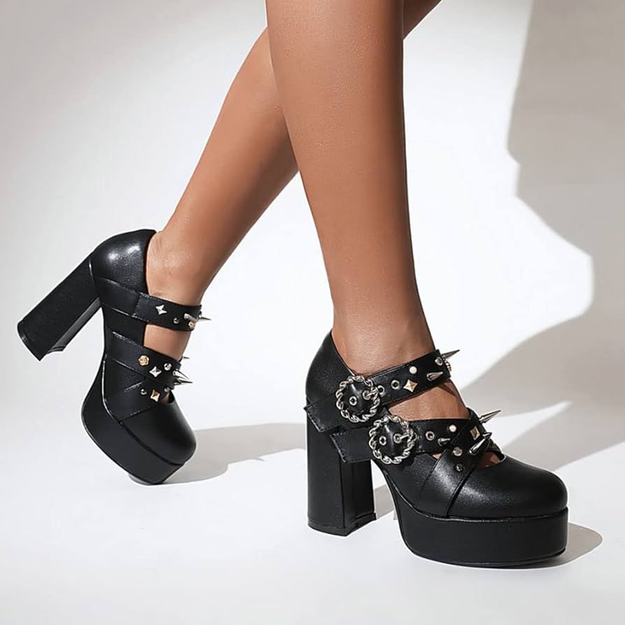 専用GRAPE Black Mary Jane Platform shoes 専用GRAPE Black Mary Jane Platform shoes Womens Ankle Strap